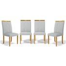 Kit Com 4 Cadeiras Ana Madeira Maciça Estofadas Para Mesa De Jantar
