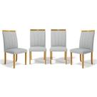 Kit Com 4 Cadeiras Aurora Madeira Maciça Estofadas Para Mesa De Jantar Linho Cinza 407 Kit Com 4 Cadeiras Aurora Madeira Maciça Estofadas Para Mesa De Jantar Linho Cinza 407