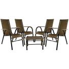 Kit Com 4 Cadeiras E Mesa De Centro Bela Pequi