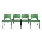 Kit com 4 Cadeiras Iso turim plastica Igreja Recepção Escola Verde