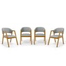 Kit Com 4 Cadeiras Leticia Madeira Maciça Estofada Para Mesa De jantar Kit Com 4 Cadeiras Leticia Madeira Maciça Estofada Para Mesa De jantar