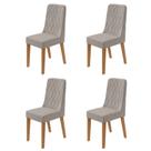 Kit com 4 Cadeiras para Sala de Jantar Estofadas Luar Marrom/Amendoa/Liso Capuccino Kit com 4 Cadeiras para Sala de Jantar Estofadas Luar Marrom/Amendoa/Liso Capuccino