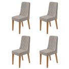 Kit com 4 Cadeiras para Sala de Jantar Estofadas Luar