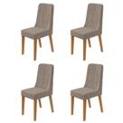 Kit com 4 Cadeiras para Sala de Jantar Estofadas Luar