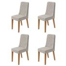 Kit com 4 Cadeiras para Sala de Jantar Estofadas Luar Kit com 4 Cadeiras para Sala de Jantar Estofadas Luar