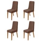 Kit com 4 Cadeiras para Sala de Jantar Estofadas Luar Kit com 4 Cadeiras para Sala de Jantar Estofadas Luar