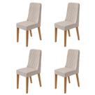 Kit com 4 Cadeiras para Sala de Jantar Estofadas Luar Kit com 4 Cadeiras para Sala de Jantar Estofadas Luar