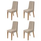 Kit com 4 Cadeiras para Sala de Jantar Estofadas Luar Kit com 4 Cadeiras para Sala de Jantar Estofadas Luar
