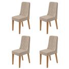 Kit com 4 Cadeiras para Sala de Jantar Estofadas Luar
