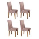 Kit com 4 Cadeiras para Sala de Jantar MDP/MDF Wallace Rosa/Veludo