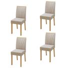 Kit com 4 Cadeiras para Sala de Jantar para Sala de Jantar Pés Madeira Maciça Jade