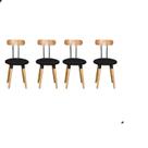 Kit com 4 Cadeiras Pré Montadas Pés Palito Retrô Madeira - Preto Maderevest Kit com 4 Cadeiras Pré Montadas Pés Palito Retrô Madeira - Preto Maderevest