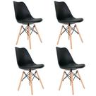 Kit com 4 Cadeiras Saarinen DSW Nude em Madeira Maciça Assento Estofado para Sala de Jantar
