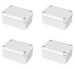 Kit com 4 Caixas de passagem PVC branca 10x10x5cm PTA BRUM