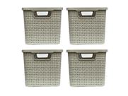 Kit Com 4 Caixas Organizadoras com tampa Rattan 3,5 Litros Monte Libano