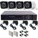 KIT com 4 câmeras de segurança com instalação 720p visão noturna. KIT com 4 câmeras de segurança com instalação 720p visão noturna.