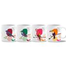 Kit com 4 Canecas Coleção Pássaros - Café Fazenda Floresta - 325ml