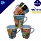 Kit Com 4 Canecas VINTAGE RETRO 120ML em Porcelana