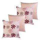 Kit com 4 capas de almofadas 45x45 flor vinho