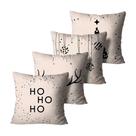 Kit com 4 Capas de Almofadas de Natal Bege 45x45