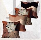 Kit Com 4 Capas de Almofadas Folhas Abstratas Terracota