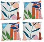Kit com 4 capas de almofadas Tokyo Design 45x45cm em poliéster Coleção Marimar (cód. M-1122)