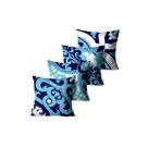 Kit com 4 Capas para Almofadas Abstratas Azul - CAPAS 45X45