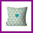 Kit com 4 Capas para Almofadas Decorativas CAT ou GATO AZUL