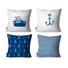 Kit com 4 Capas para Almofadas Decorativas OCEANO