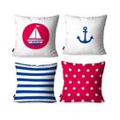 Kit com 4 Capas para Almofadas Decorativas VELEIRO