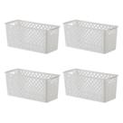Kit Com 4 Cestos Multiuso Organizadores Quadratta Branco Kit Com 4 Cestos Multiuso Organizadores Quadratta Branco