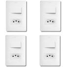 Kit Com 4 Conjuntos Interruptor Bipolar + Tomada 20a Habitat