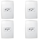 Kit Com 4 Conjuntos Tomada Simples 10a 4x2 Pial Plus
