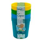 Kit Com 4 Copos 200 Ml Colorido Para Meninos Sana Babies