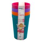 Kit Com 4 Copos 380ml Coloridos Para Meninas Sana Babies
