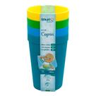 Kit Com 4 Copos 380ml Coloridos Para Meninos Sana Babies