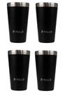 Kit com 4 Copos Térmicos Pullo Fun 480ML Preto