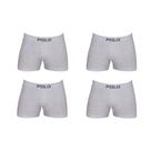 Kit Com 4 Cuecas Boxer Box Polo 781 Algodão Cinza