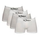 Kit com 4 Cuecas Boxer Branco/Mescla Zorba 781 Algodão