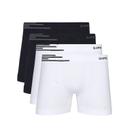 Kit Com 4 Cuecas Boxer Lupo 436-002 Branco/Preto