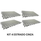 Kit com 4 estrados plásticos 40x3x60,8cm cinza pallet