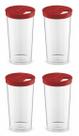 Kit Com 4 Farinheiro Açucareiro Pote Porta Mantimento Condimento 500ml Plático Uz