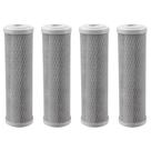 Kit com 4 Filtro Refil HDF 9.3/4" Carbon Block DE ENCAIXE - Para Aquablock 10", Policarbon Aquaclear 10", Hidrofiltros e outras