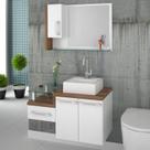 Kit com 4 Gabinetes para Banheiro 2 Portas 1 Gaveta com Cuba Q35 e Espelheira Legno 830w Kit com 4 Gabinetes para Banheiro 2 Portas 1 Gaveta com Cuba Q35 e Espelheira Legno 830w