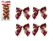 Kit com 4 Laços de Tecido Estampado e Bordas Douradas 8cm