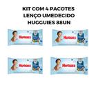 Kit com 4 Lencinhos Umedecidos Tripla Proteção Huggies 88UN