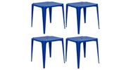 Kit Com 4 Mesa de Plástico Bela Vista - Azul - Mor