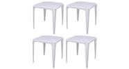Kit com 4 mesa de plástico bela vista - branca - mor