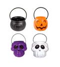 Kit Com 4 Mini Baldes Abobora Doces Para Festa De Halloween