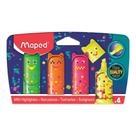 Kit Com 4 Mini Marca Texto Neon Pixel Maped